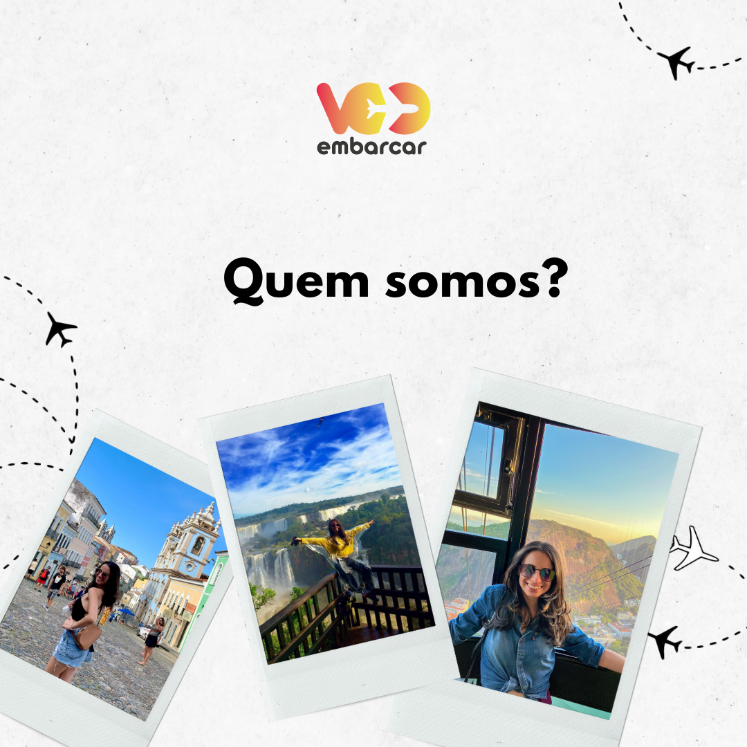 Lara sorrindo em uma paisagem de viagem